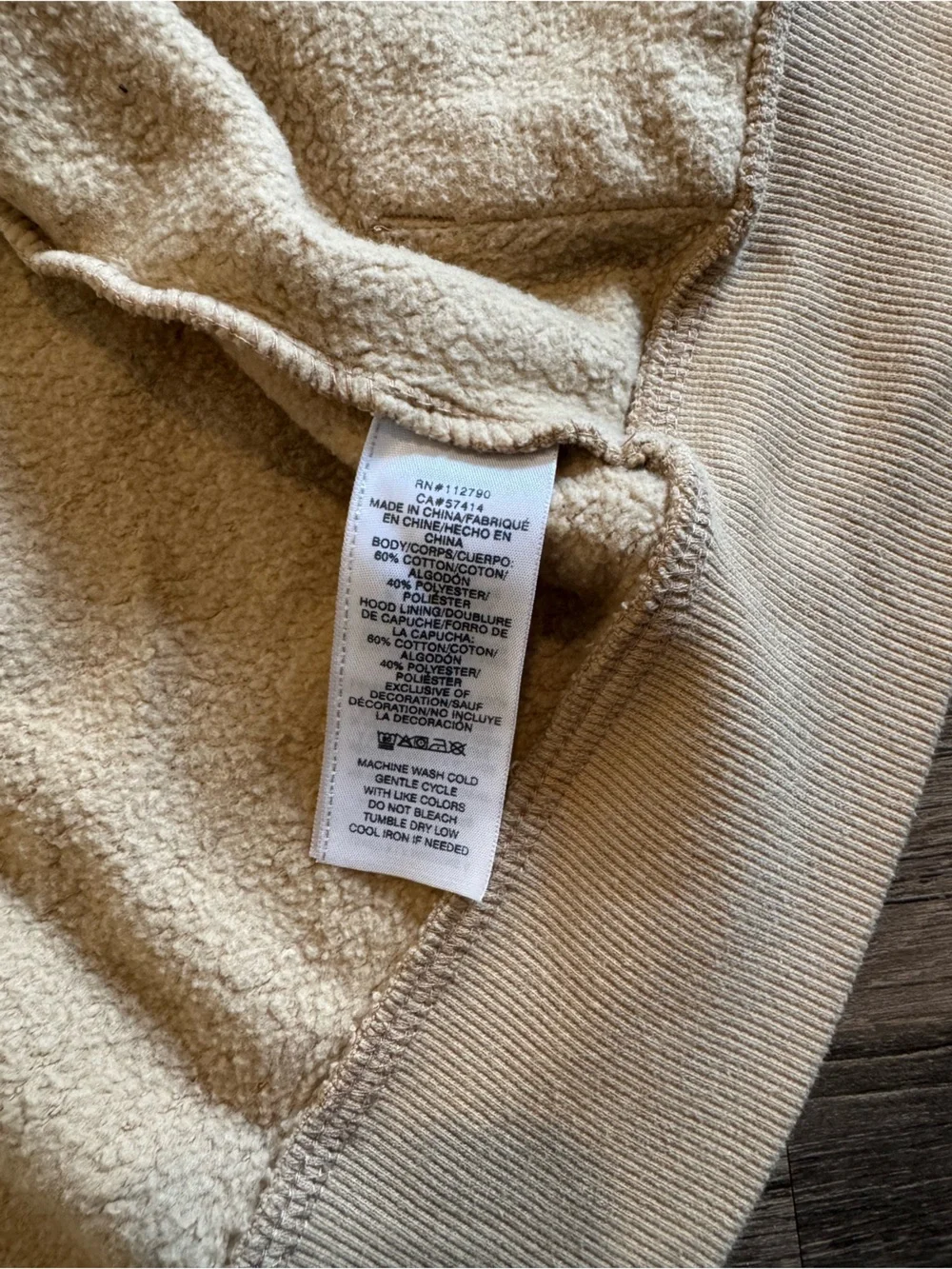 True Religion Beige Full Zip Up Hoodie Sweatshirt Men's M Graphic